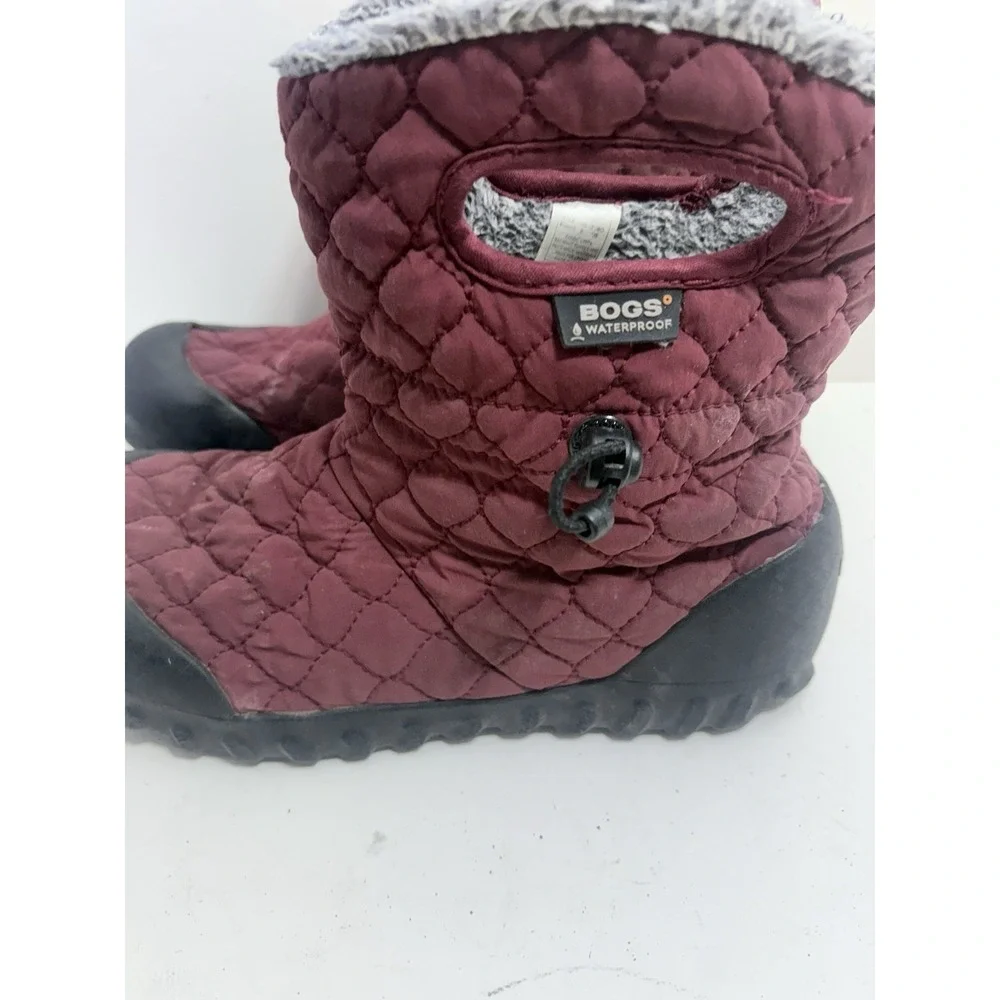 Bogs B-Moc Quilted Puff‎ Womens Faux Fur Lined Winter Snow Boots Wine Red Size 8
